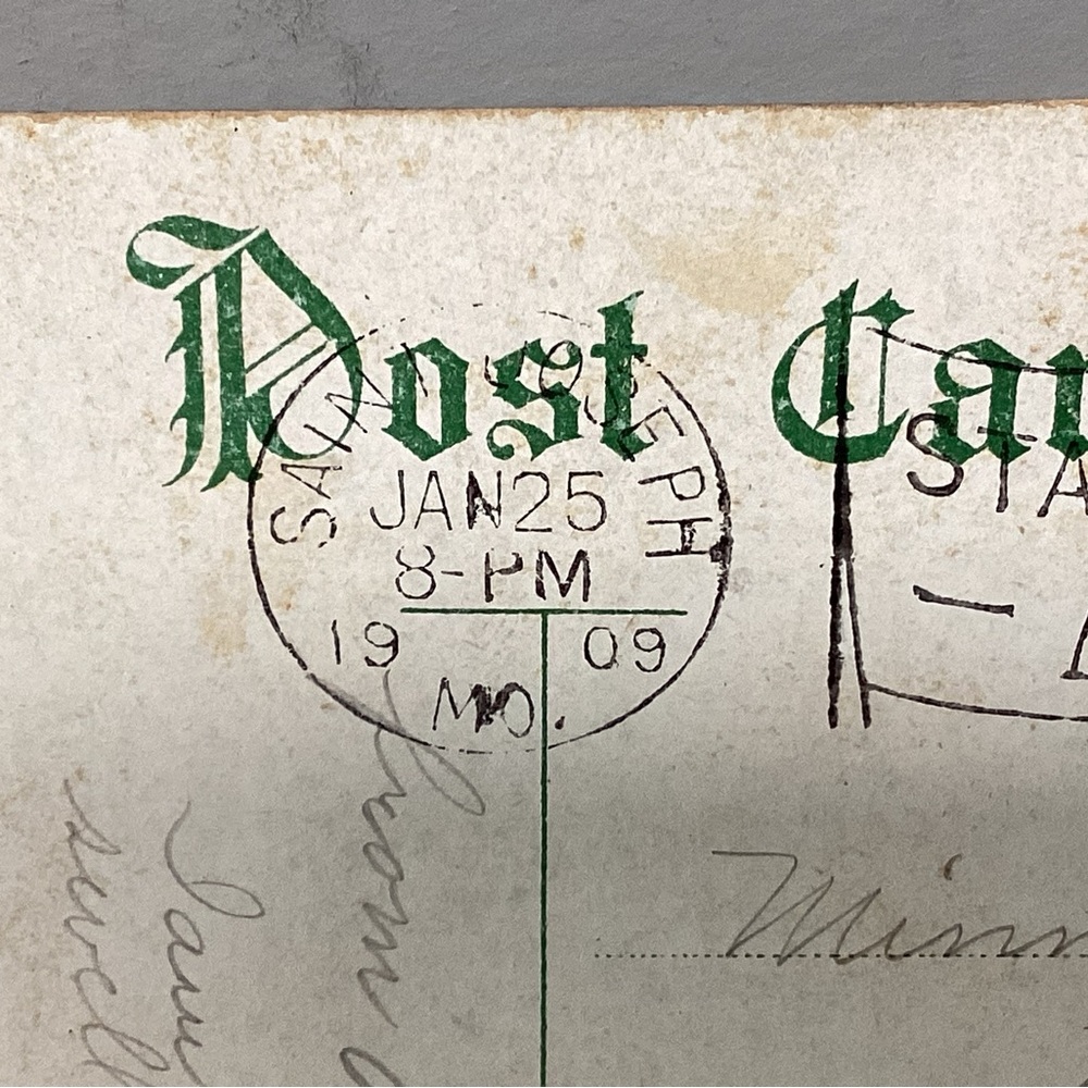 🟢 Antique - Dated 1909 - Post Card - 1 Cent Canceled Stamp - Benjamin Franklin - Picture 13 of 16
